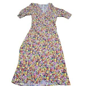 RIXO Multicolor Floral Midi Dress